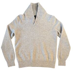 J. Crew Women's 100% Lambswool Shawl-Collar Pullover Sweater Size Tan Sz Medium